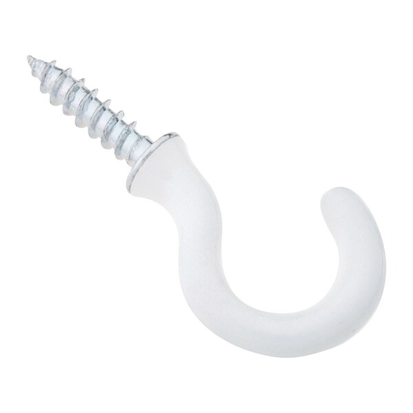 National Hardware National Hardware Vinyl Coated White Steel 3/4 in. L Cup Hook 10 lb 5 pk N248-443 - main